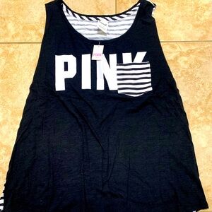 Black and white striped pink by Victoria’s Secret women’s tank top